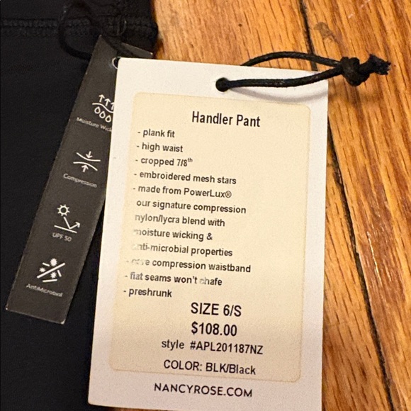 NWT Nancy Rose Handler Pant cropped leggings, size 6 - Picture 5 of 8